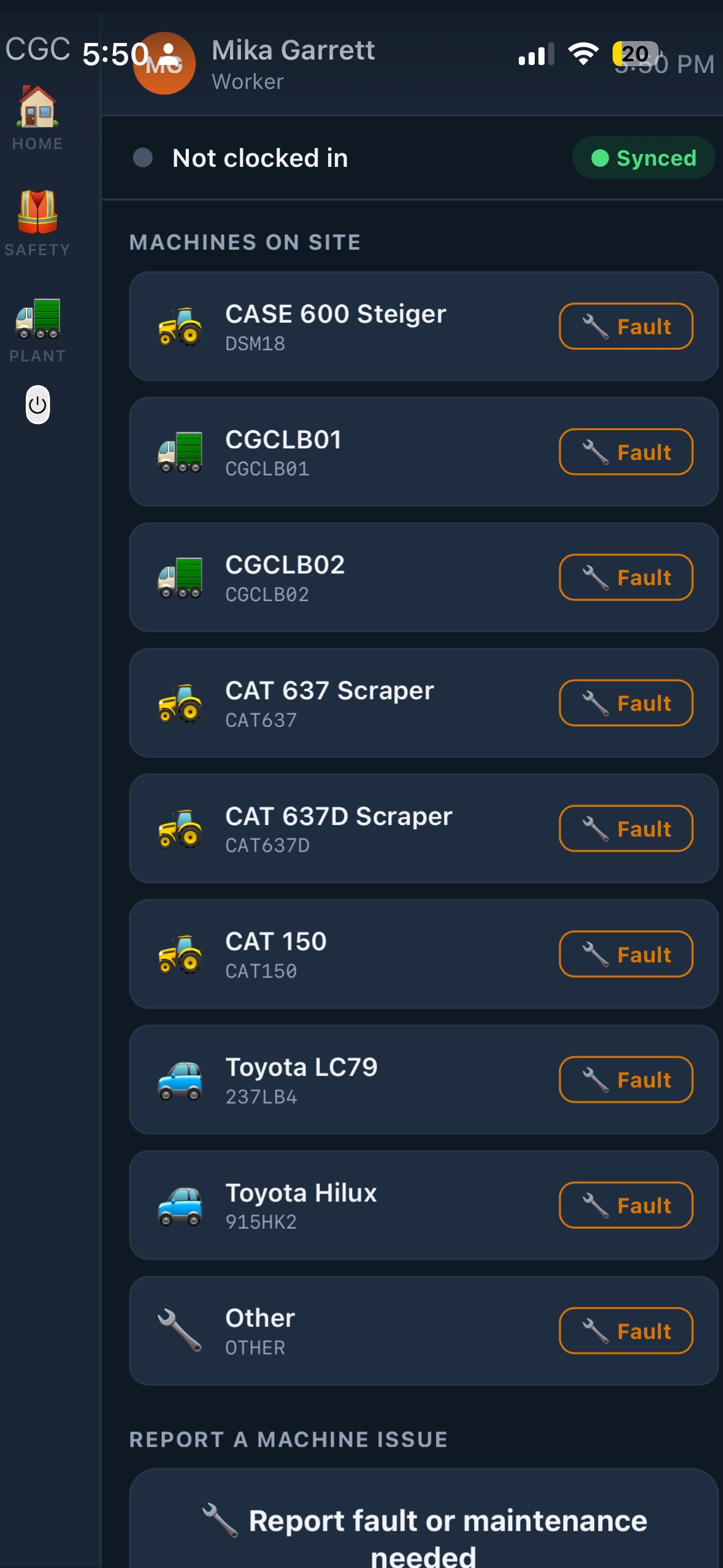 CGC portal screen